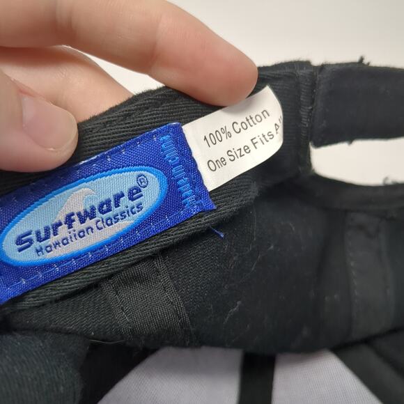 Hawaii Strapback Baseball Cap Black OS Adjustable Surfware Hawaiian Classics - Picture 9 of 9